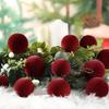15 Pcs Red Velvet Christmas Balls Velvet Ornaments for Christmas Tree, Christma Tree Flocked Ornaments Balls Holiday Decoration
