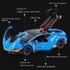 1:24 масштаба Lamborghini STO литая модель автомобиля с четырьмя дверями, звуком и светом, коллекционные украшения, реплика, высококачественная детская игрушка, подарок для мальчика