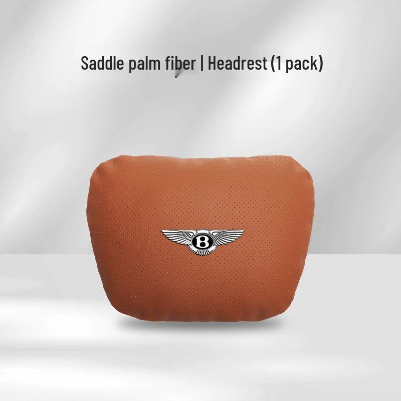 Genuine Leather Headrest, Lumbar Support, and Neck Pillow for Bentley Continental, Bentayga, Flying Spur, and Mulsanne Interiors.