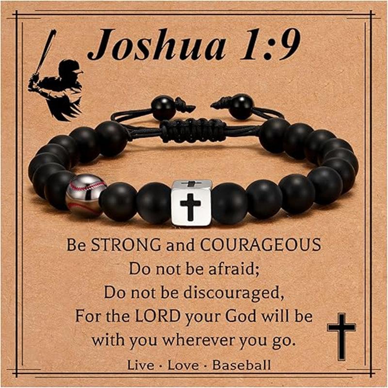 JYL TS Bracelet Adjustable Cross Ball Pendant Reinforces Protection & Luck