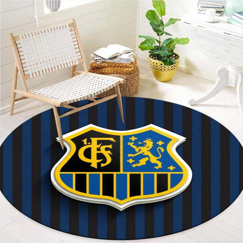 1. FC Saarbrücken Round Area Rug,Carpet Rug for Living Room Bedroom Sofa Playroom Decor,Non-slip Floor Mat
