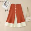 Women Summer Casual Patchwork Midi Skirts