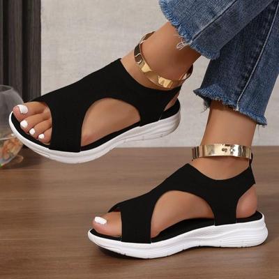 Женские римские сандалии Flyknit с открытым носком - Дизайн из вискозы 2024 года в наличии