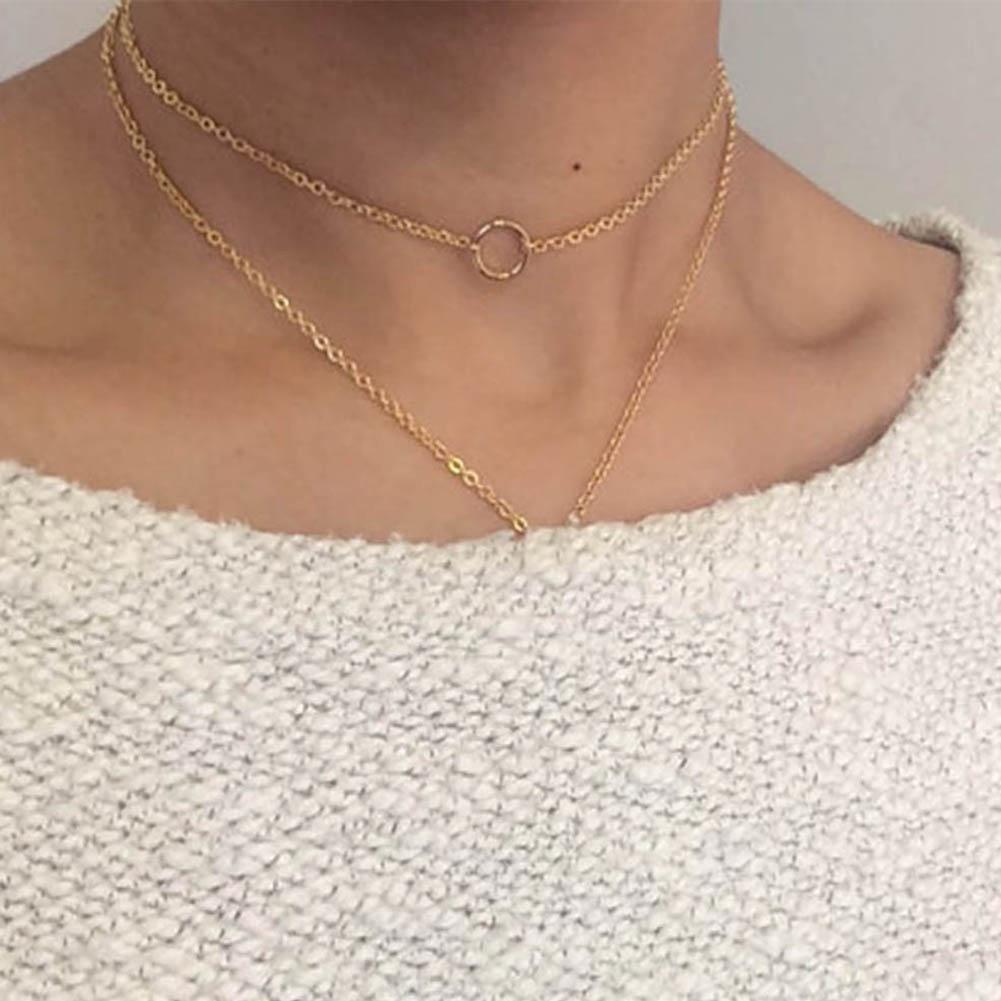 Цепочка с колечком на шею. Оригинальное украшение для девушек