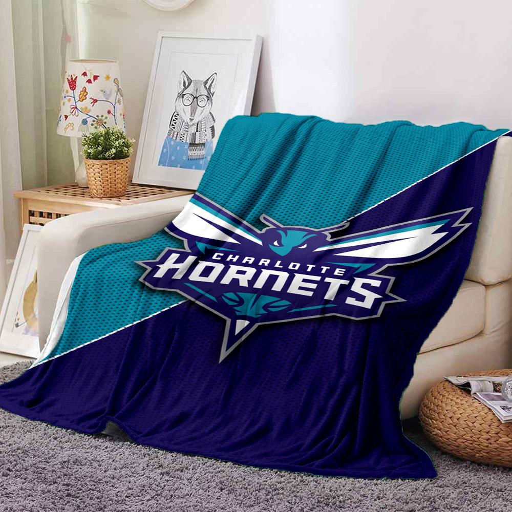 Charlotte Hornets Print Flannel Blanket High Quality Warm Comfortable Cover for All Seasons Perfect for Gifts Home Decor