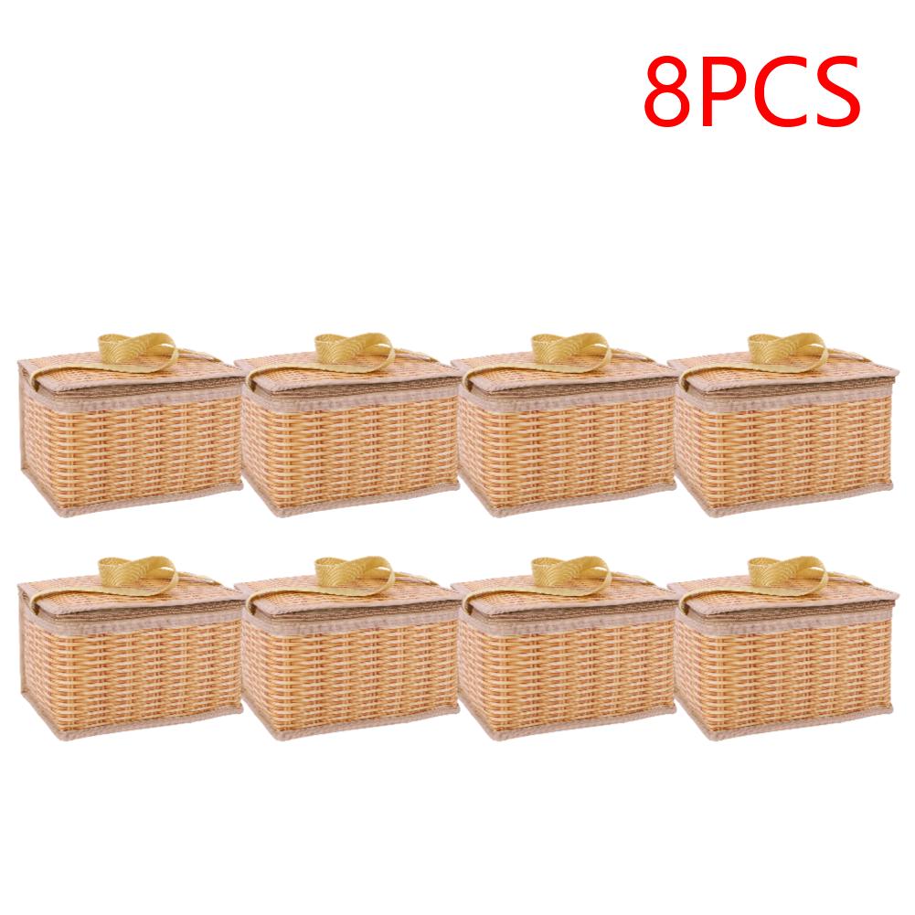 2-10 шт. Плетеная ротанговая сумка для пикника на открытом воздухе, водонепроницаемая, с посудой, корзины для пикника для кемпинга