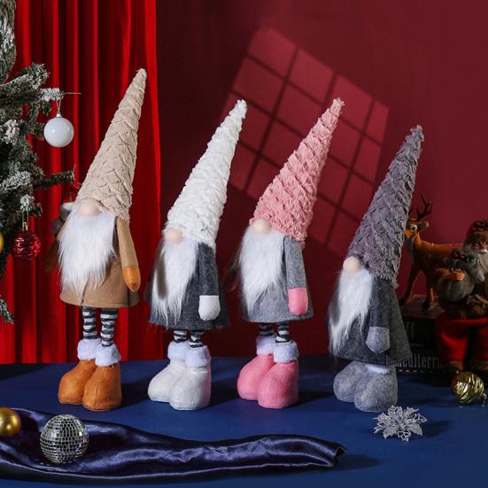 Gnome Faceless Doll Christmas Ornament Nordic Style Retractable Leg Long Beard Adorable Faceless Elf Doll Window Decoration