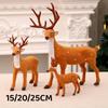 1/2/3pcs Simulation Sika Deer Ornaments Plush Toys Christmas Reindeer Figurine Decor Dolls Animal Model Christmas Ornaments Gift