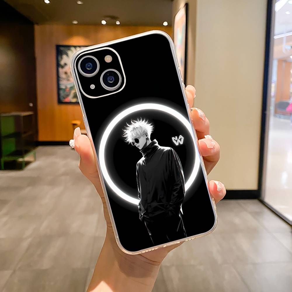 Любимые Аниме Персонажи-С-Сатору Г-Годжо Чехол для Телефона Для iPhone17,16,15,14,13,12,Pro Max, Plus Мягкий Силиконовый Прозрачный Чехол