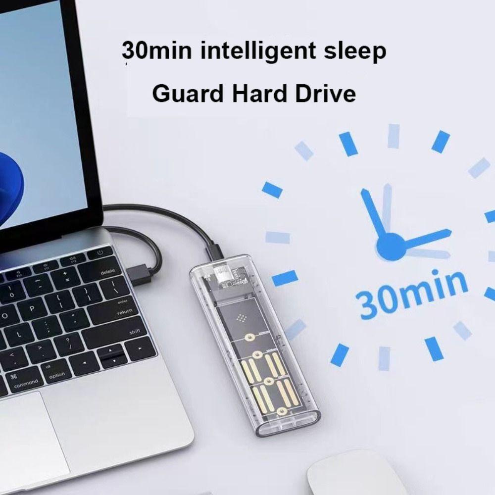 Transparent M.2 SSD Box NVME PCIe M2 Hard Disk Case SATA NGFF Clear SSD Case External Enclosure Hard