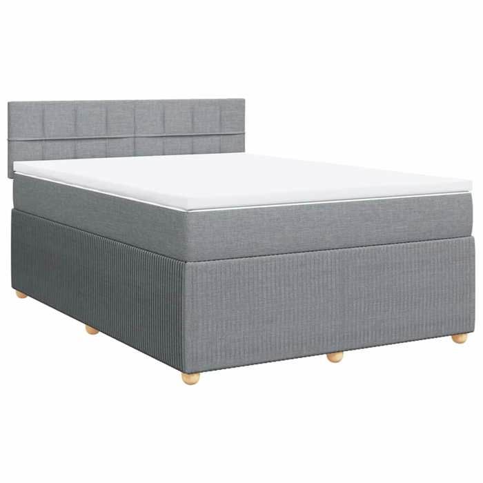 Maison Exclusive - Sommier à lattes de lit avec matelas Gris clair 140x190cm Tissu