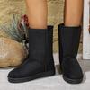 Модная женская обувь 2024 года, высококачественные зимние женские ботинки без застежек до середины голени, модные однотонные повседневные зимние ботинки, ботинки на платформе большого размера
