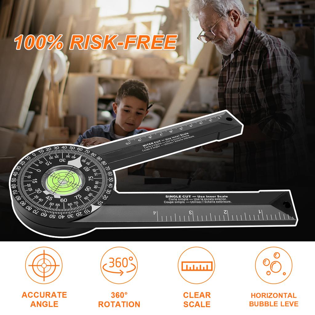 Miter Saw Protractor Woodworking Cutting Positioner Angle Gauge Protractor 360 Degrees Horizontal Angle