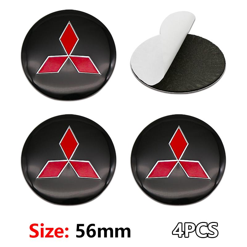 4Pcs Car Wheel Center Hub Cap Rim Cover Stickers Accessories For Mitsubishi Outlander Xl Ralliart Mirage L200 Galant Space Star