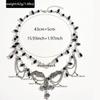 Gothic Style Cross Necklace, Retro Dark Punk Style Ladies Necklace, for Halloween Easter Birthday Gift