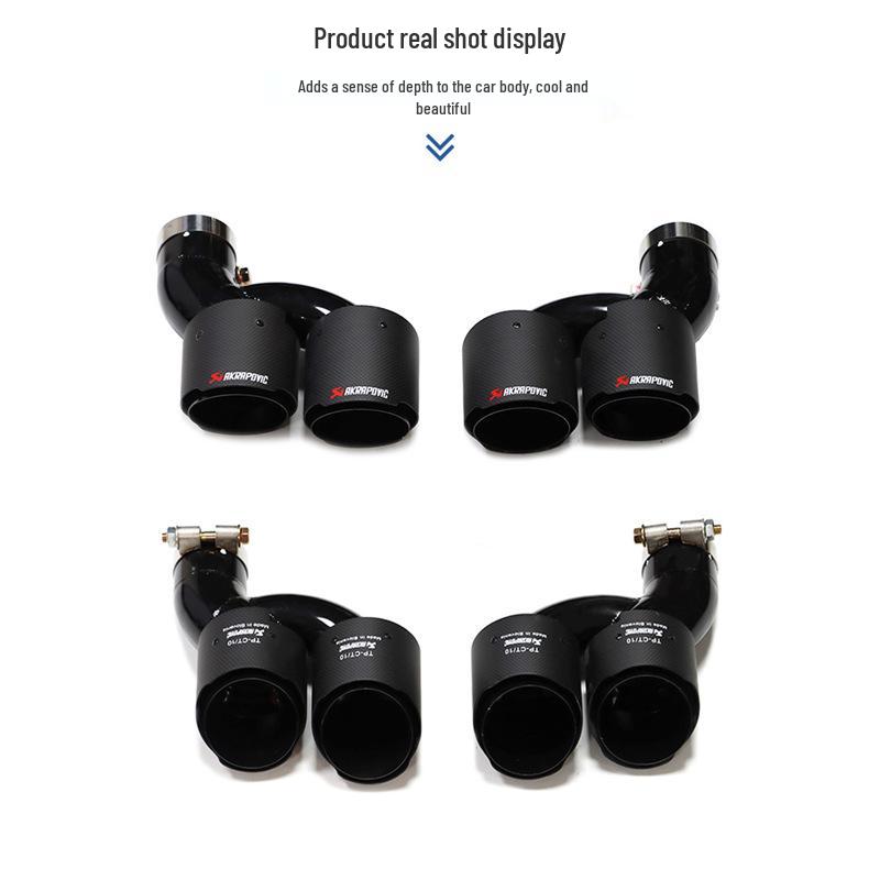 BMW 535li F10/F18 Наконечники выхлопных труб в стиле M5 (четыре) - Углеродное волокно и Черная нержавеющая сталь.