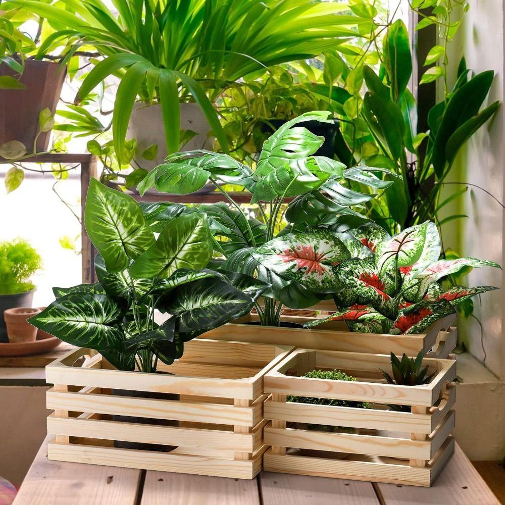 Handle Wood Nesting Storage Crates Handcrafted Storage Container Wood Basket Vegetable