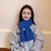 New Winter Women's Scarf Solid Color Fashionable and Versatile Korean Couple Student Basic Knitted Warm Soft Waxy Scarf