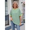 Женская летняя новая полосатая футболка с круглым вырезом и коротким рукавом в стиле Clash Color
