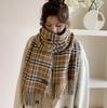 Plaid Scarf Women's Winter High End Long Scarf Shawl Dual Purpose Student Couple Thickened Warm Neck Protector