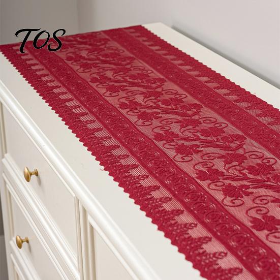 Kitchen Table Decor for All Seasons Floral Lace Runner, Scalloped Edge Vintage Sheer Decorative Mats Coffee Tables Farmhouse Cover Dining Wedding