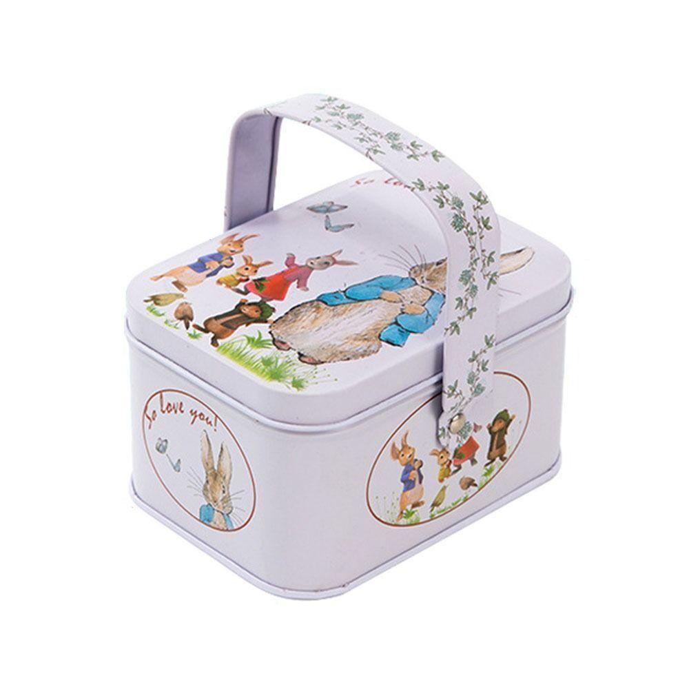 Tinplate Easter Tin Metal Box Easter Supplies Candy Box New Rabbit Storage Box