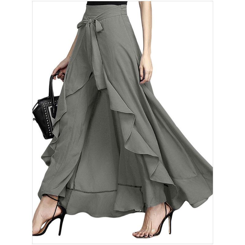 Spring and Autumn Women's Pant Plus Size Skirt Large Size High Waisted Wide Leg Pants High Waisted Trousers