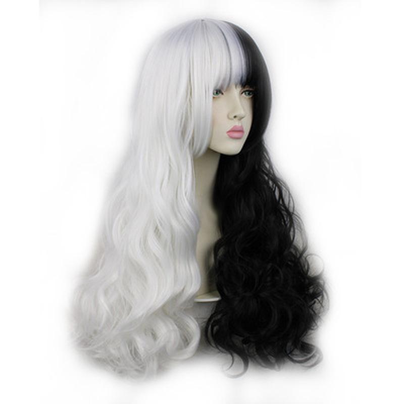 Anime Wig Monokuma Cosplay Wig Danganronpa Women Cosplay Wig Kuma Halloween Girl Anime Wigs + 2pcs Headwear