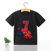 2026 Summer New Childrens Tshirt Digital Spider Unisex Printed Pure Cotton Parent Child Fashion Brand Round Neck Top Unisex
