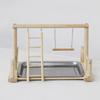 Solid Wood Parrot Playground Platform - Hand-Raised Bird Stand and Play Area