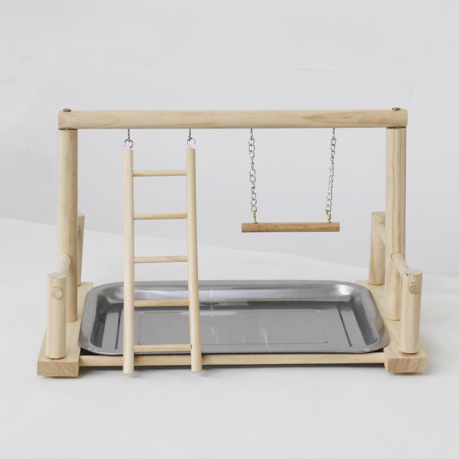 Solid Wood Parrot Playground Platform - Hand-Raised Bird Stand and Play Area