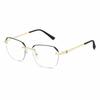 Fashion Business Reading Glasses Polygonal Rimless Farsighted Glasses Luxury High-definition Anti-blue Light Eyewear To +4.0