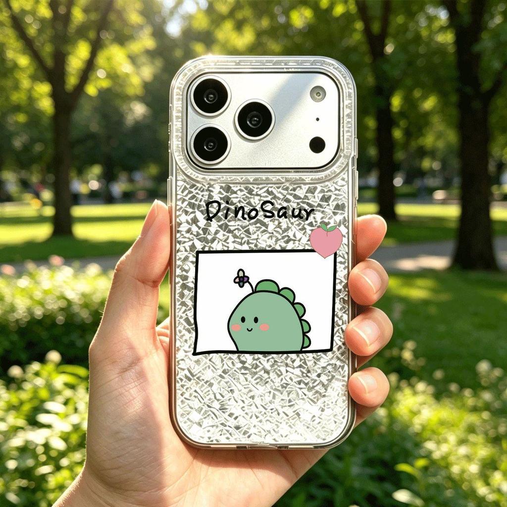 Case for iphone 12 XR Air 11 17 Pro 15 XS Max 14 18 Pro Max 16 Plus 13 Cute Dinosaur Shattered Airbag Shockproof Cover