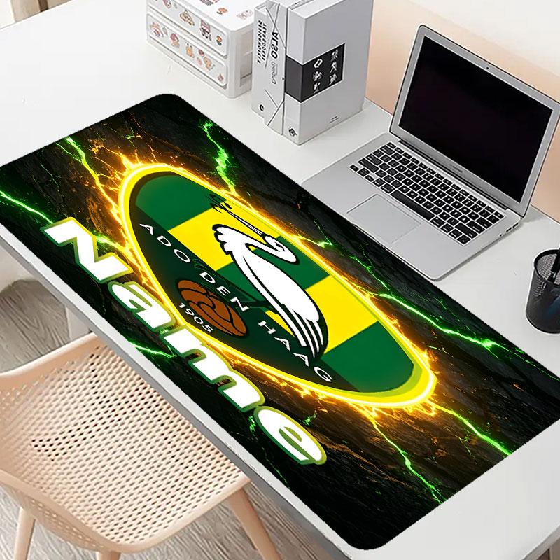 Custom Name Personalized ADO Den Haag Pattern Mousepad, Laptop PC Desk Mat, Decorative Desk Mat for Home Keyboard Pad Gift