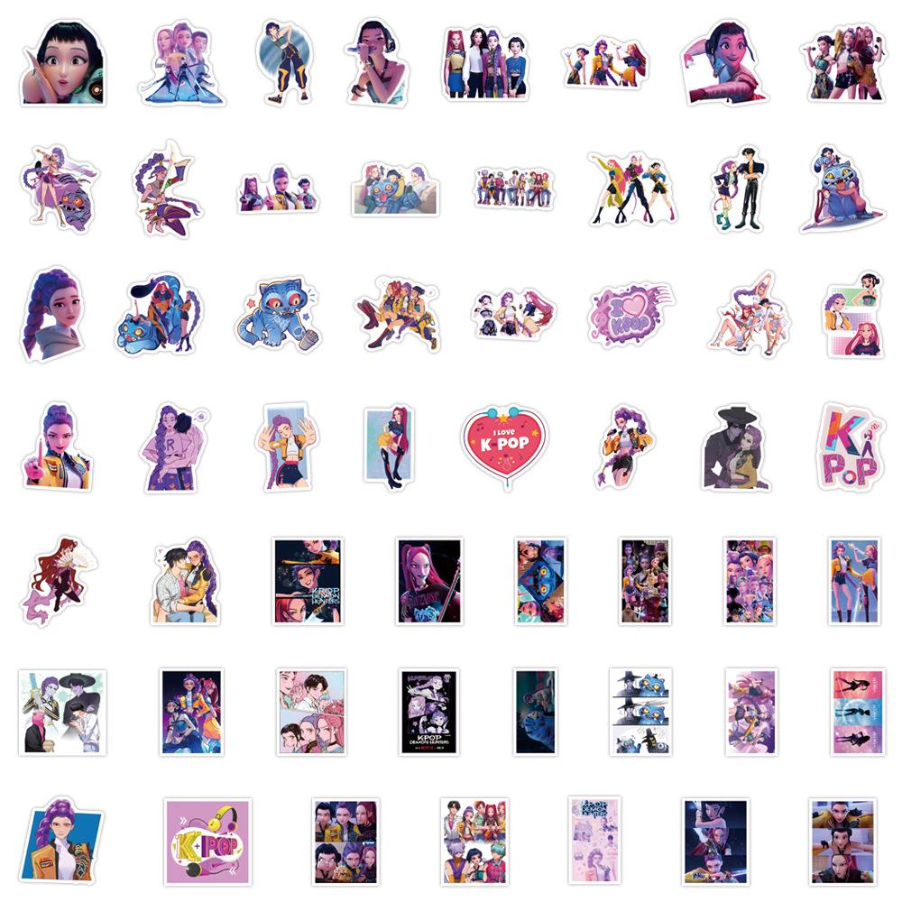 55-110PCS K-POP Demon Hunters Stickers Anime Waterproof Vinyl Decals for Laptop Water Bottle Skateboard Phone Gift for Fans
