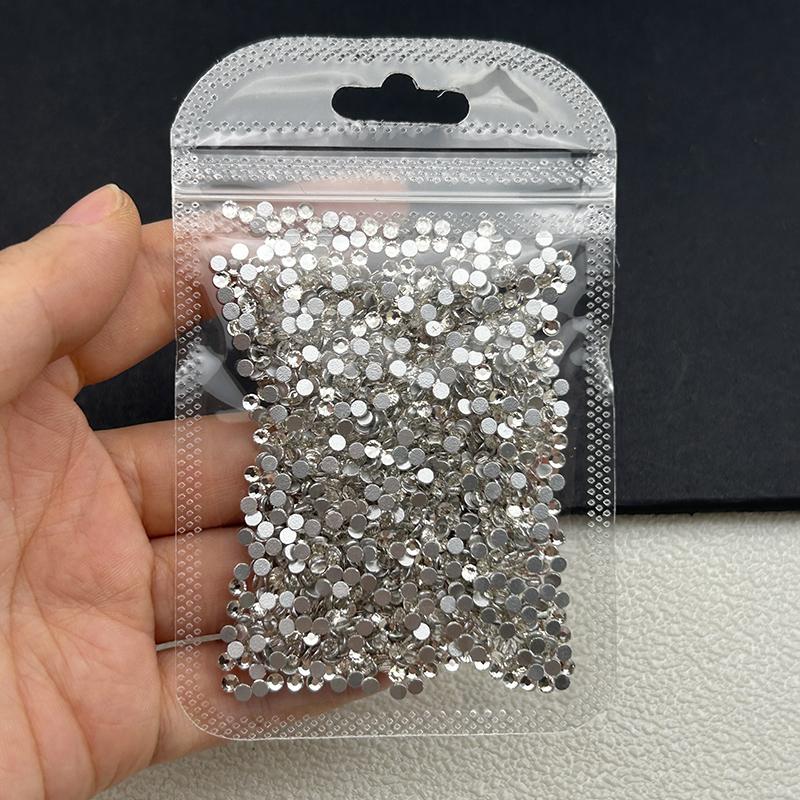 1440Pcs/bag AB/Clear Round Mini Nail Diamond SS3-SS20(1.3-4mm) FlatBack Non-Hotfix Nail Crystal Crystal Clear AB Manicure Glass