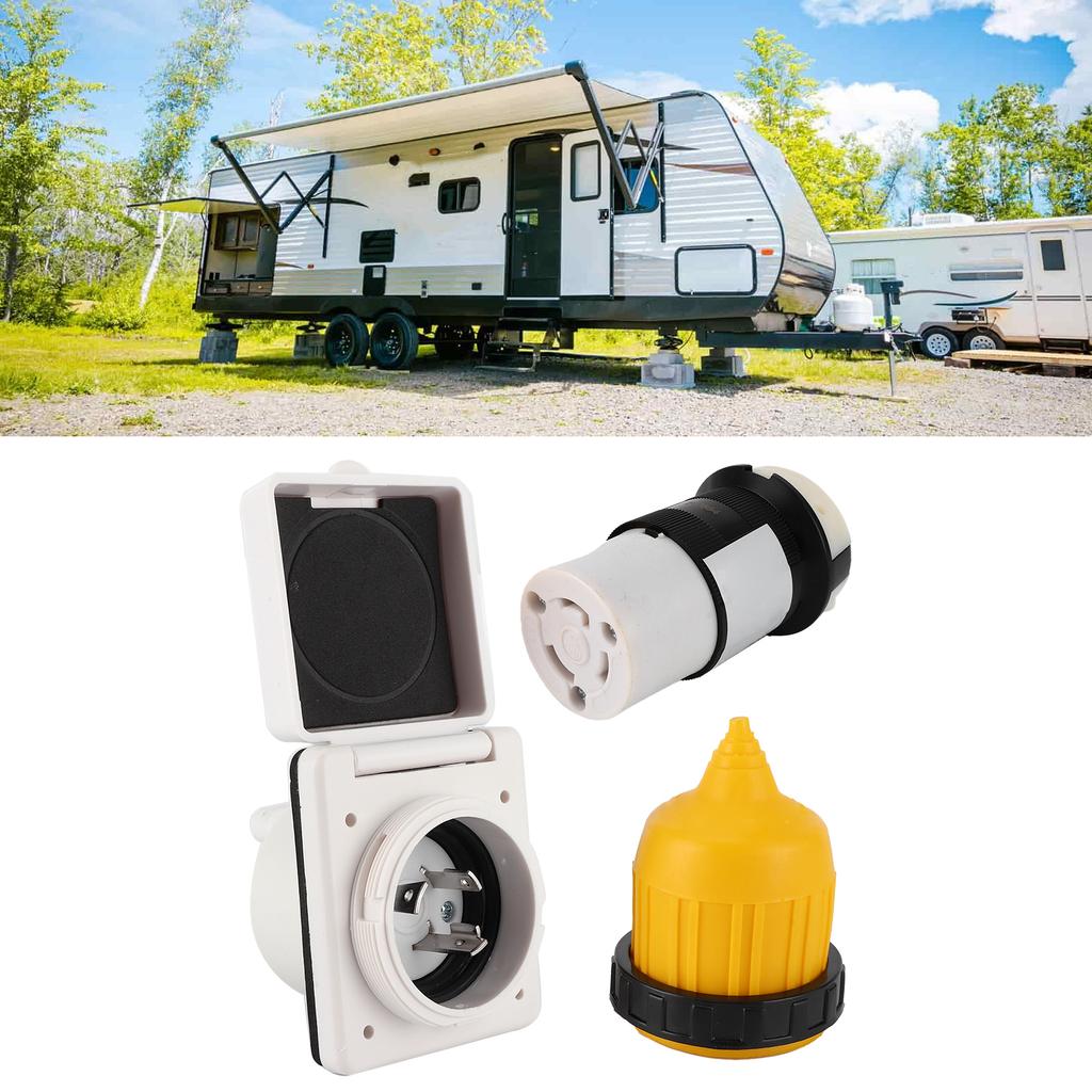 3 шт. 30 А комплект входного питания для автофургона, разъем для шнура, поворотный замок, вилка США с водонепроницаемым чехлом