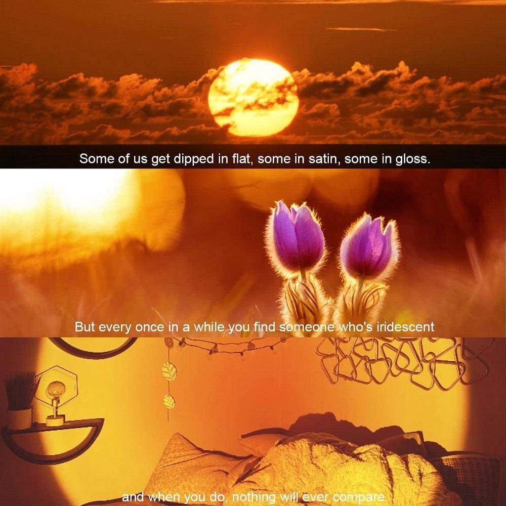 5W Sunset Lamp Projector RGB LED Night Light w/ Tr For Bedroom Holiday Decor