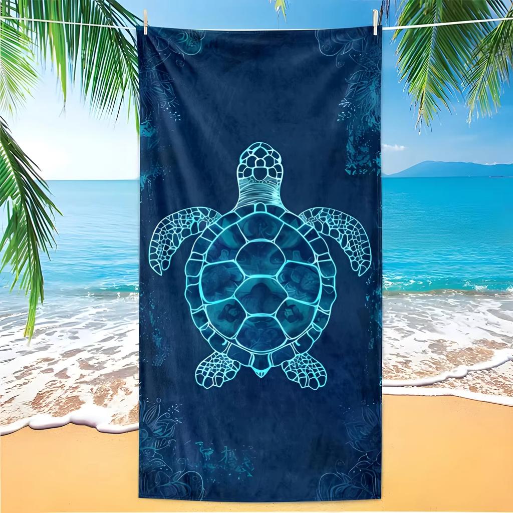 Turtle Print Beach Towel, Absorbent Microfiber Quick Dry Ideal for Travel Swimming Surfing Bath Towel Summer Gift