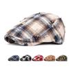 Берет Женский Осенне-Зимний Клетчатый Кепка с Козырьком Мужской Британский Кепка Газетчика Кепка Художника