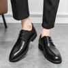 Business Men Leather Shoes Formal Office Lace-up Oxford Fashion Wedding Breathable Hollow Shoes Luxury Black Brogue Men Shoes