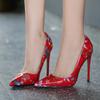 Женские туфли на каблуке 12 см, женские туфли-лодочки на шпильке с острым носком, модные сексуальные подиумные туфли на каблуке 12 см WZ