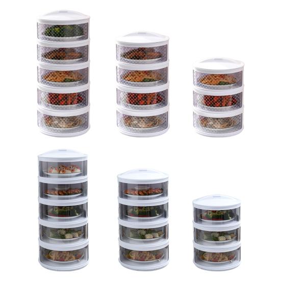 Insulated Vegetable Cover Multi-layer Stackable Food Box Anti-fly Dust-proof Heat Preservation Kitchen Supplies Picnic BBQ Helper