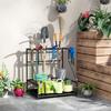 Garden Tool Storage Rack, 3-Tier Garden Tool Rack with 11 Hooks for Long-Handled, Broom, Shovel, Rake, Holds 20 Tools