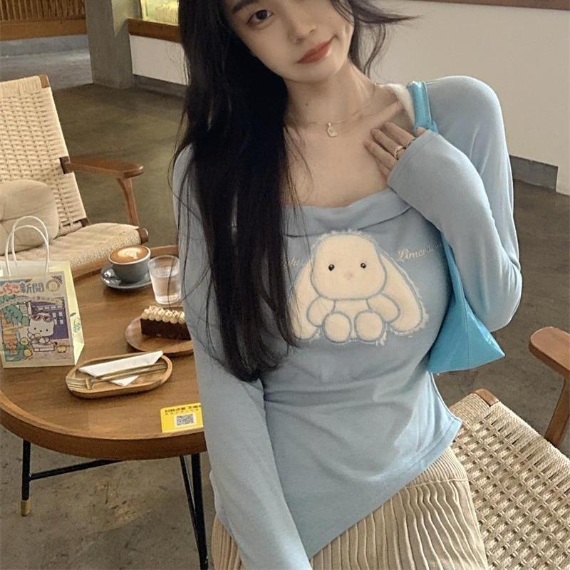 2KWEIRD Japanese Woman Tshirts Square Collar Tunic Summer Tees Fashion Irregular Crop Tops Casual Sweet Y2k T-shirt Shirts for Women