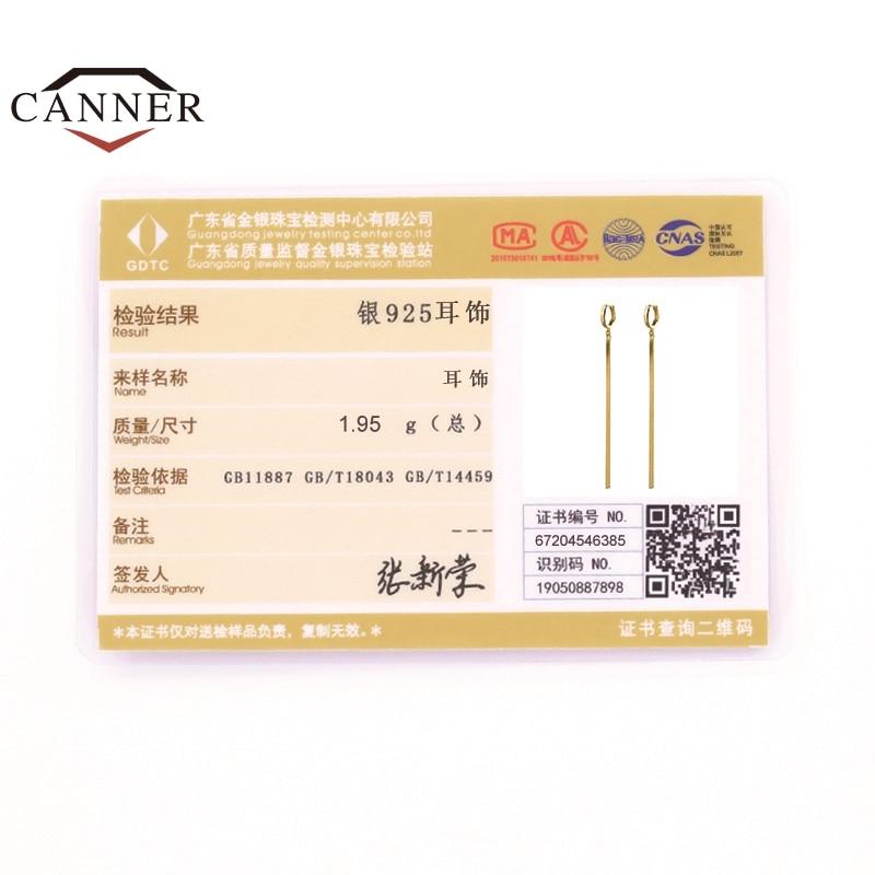 CANNER 100% Real 925 Sterling Silver Hoop Earrings For Women Simple Flat Snake Chain Tassel Piercing Earring Jewelry Pendientes