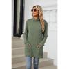 Autumn and Winter Women's Blouse Solid Colour Half-high Neck Long Sleeve Loose Pocket Tops