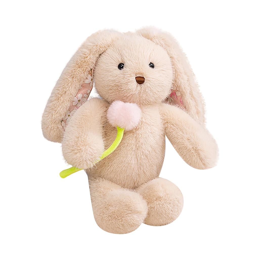 Soft Flower Bunny Plush Toy - Cute Stuffed  Doll For Gift, Cuddly Companion & Cozy Home Decor