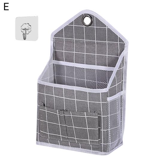 Hanging Bag Wall Mounted Large Capacity Cotton Flax Hook Design Hanging Organizer for Bathroom