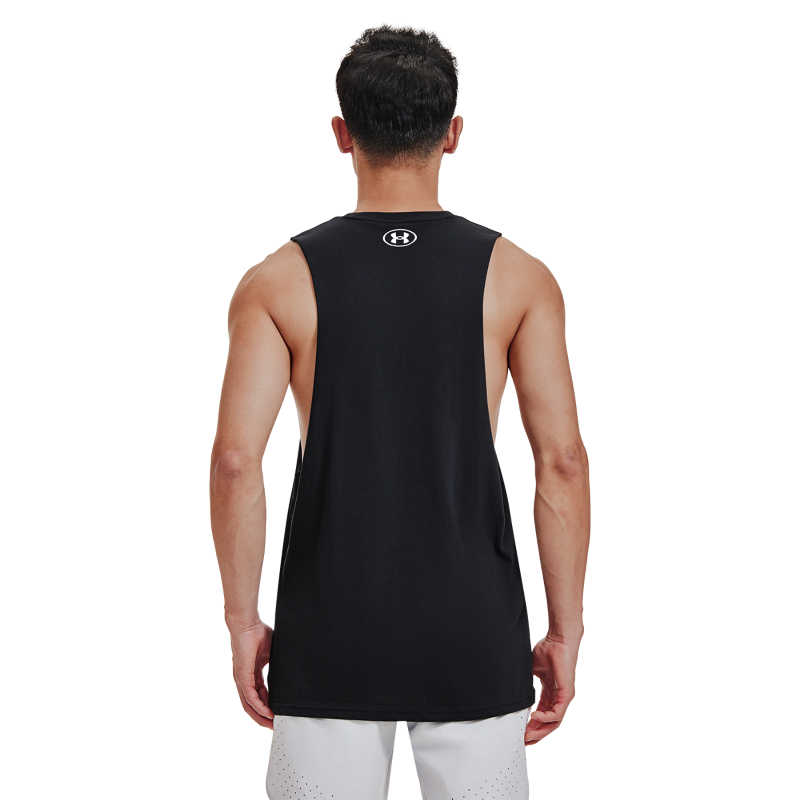 Under Armour Футболка без рукавов Project UA Project Rock Letter Logo Print Training для мужчин, черная 1373787-004